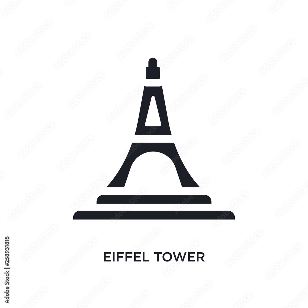 Poster black eiffel tower isolated vector icon. simple element illustration from travel concept vector icon
