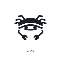 black crab isolated vector icon. simple element illustration from travel 2 concept vector icons. crab editable logo symbol design on white background. can be use for web and mobile