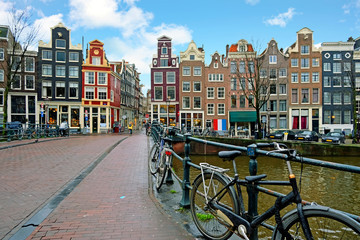 City scenic from Amsterdam in the Netherlands
