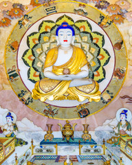 Buddhist Wall Decoration at Jingan Temple, Shanghai, China