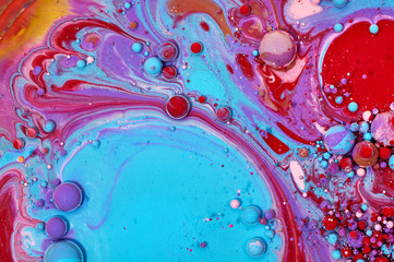 Colourful acrylic bubbles.Abstract ink design template mixed texture background. Liquid color...