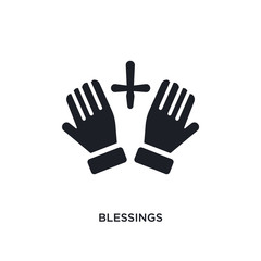 Obraz premium black blessings isolated vector icon. simple element illustration from united states of america concept vector icons. blessings editable logo symbol design on white background. can be use for web