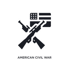 black american civil war isolated vector icon. simple element illustration from united states of america concept vector icons. american civil war editable logo symbol design on white background. can