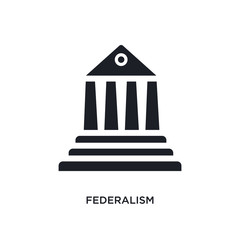 black federalism isolated vector icon. simple element illustration from united states of america concept vector icons. federalism editable logo symbol design on white background. can be use for web - obrazy, fototapety, plakaty