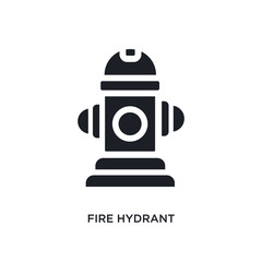 black fire hydrant isolated vector icon. simple element illustration from united states concept vector icons. fire hydrant editable logo symbol design on white background. can be use for web and