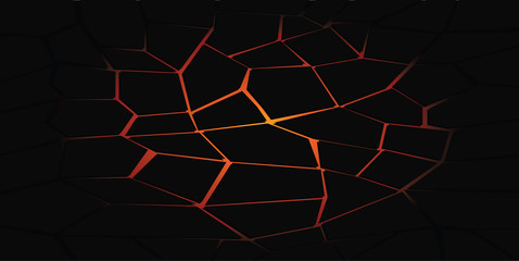 Abstract vector background with cracked ground and lava. Eps 10
