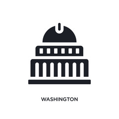 black washington isolated vector icon. simple element illustration from united states concept vector icons. washington editable logo symbol design on white background. can be use for web and mobile