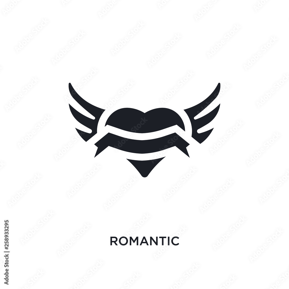 Aufkleber black romantic isolated vector icon. simple element illustration from valentines day concept vector 