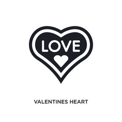 black valentines heart isolated vector icon. simple element illustration from valentines day concept vector icons. valentines heart editable logo symbol design on white background. can be use for