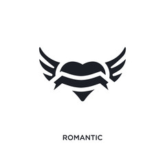 black romantic isolated vector icon. simple element illustration from valentines day concept vector icons. romantic editable logo symbol design on white background. can be use for web and mobile