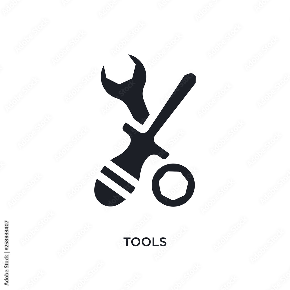 Aufkleber black tools isolated vector icon. simple element illustration from industry concept vector icons. to