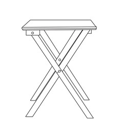 vector, isolated, contour, table sketch