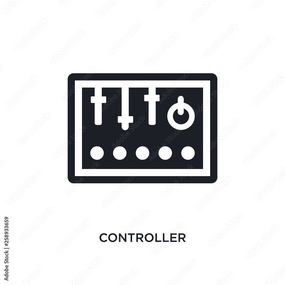 Poster black controller isolated vector icon. simple element illustration from industry concept vector icon