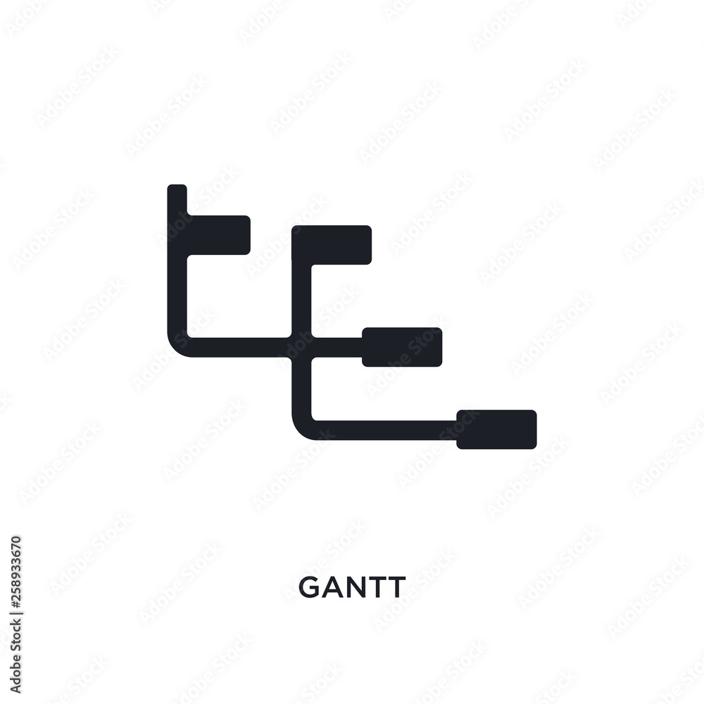 Poster black gantt isolated vector icon. simple element illustration from industry concept vector icons. ga