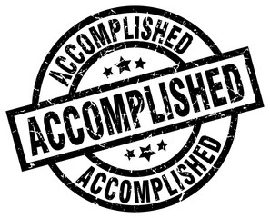 accomplished round grunge black stamp