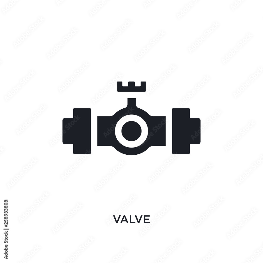 Poster black valve isolated vector icon. simple element illustration from industry concept vector icons. va