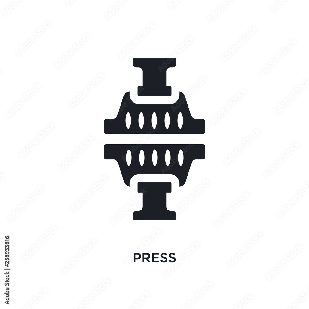 Poster black press isolated vector icon. simple element illustration from industry concept vector icons. pr