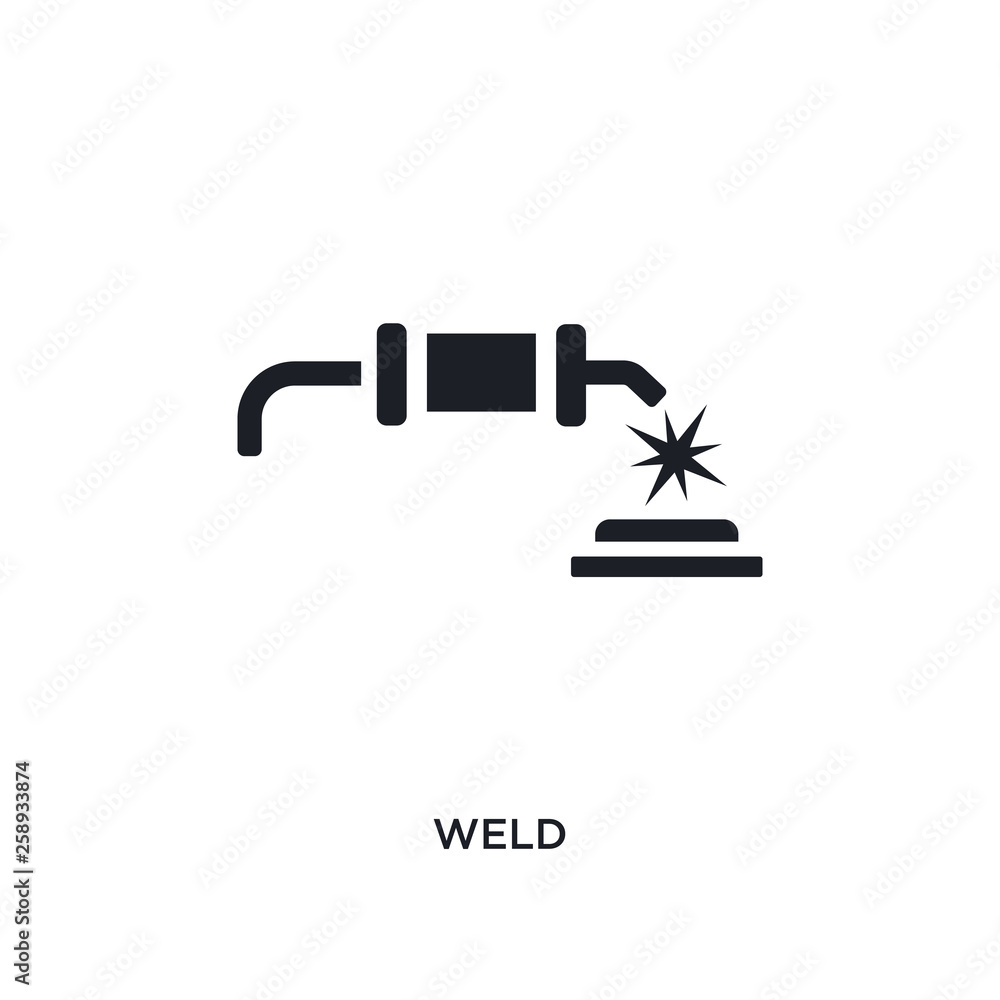 Poster black weld isolated vector icon. simple element illustration from industry concept vector icons. wel