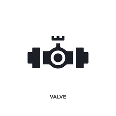 black valve isolated vector icon. simple element illustration from industry concept vector icons. valve editable logo symbol design on white background. can be use for web and mobile