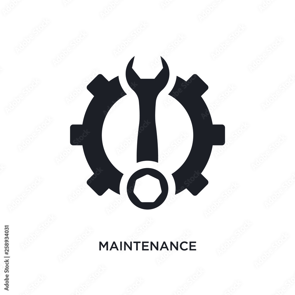 Poster black maintenance isolated vector icon. simple element illustration from industry concept vector ico