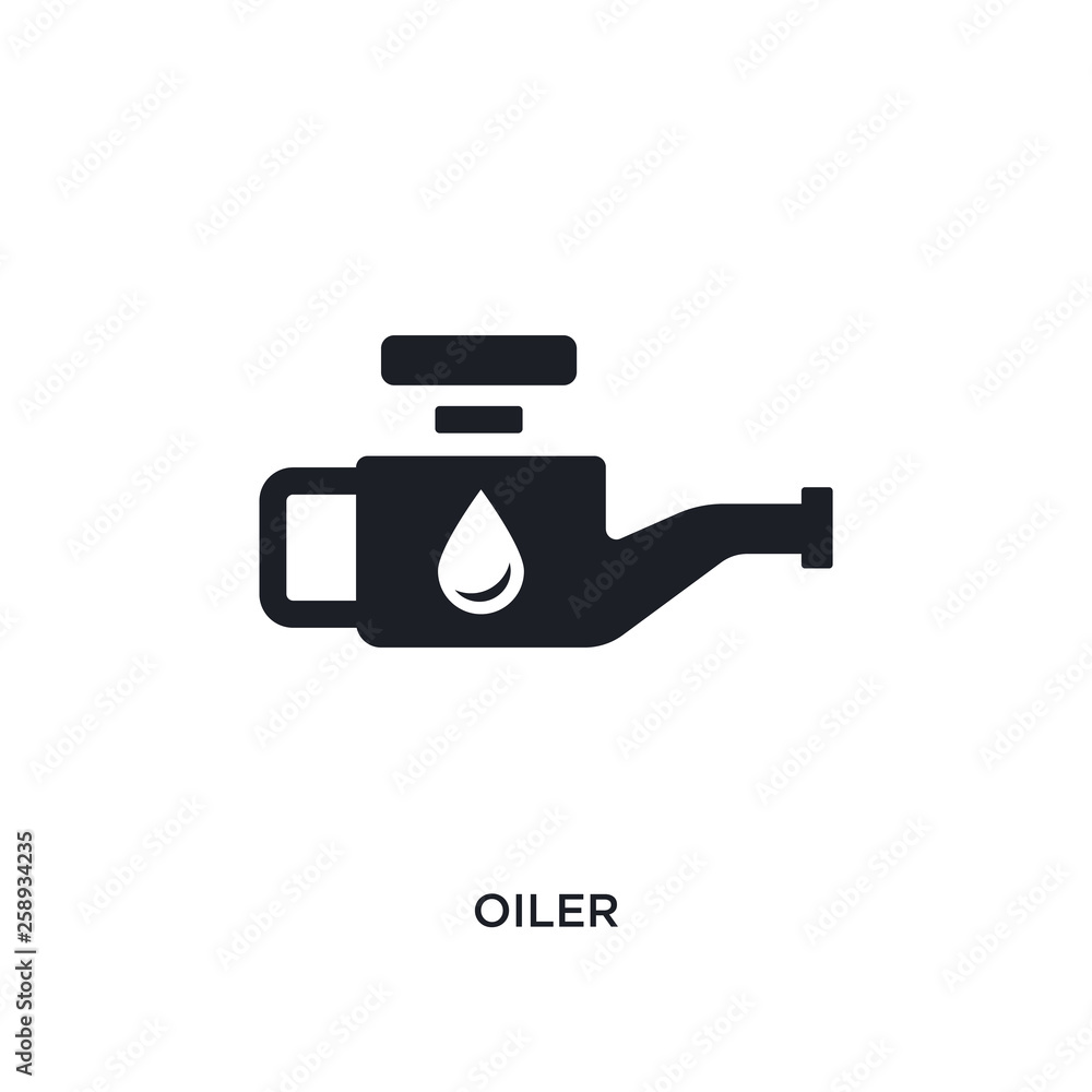 Poster black oiler isolated vector icon. simple element illustration from industry concept vector icons. oi