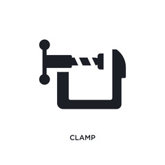 black clamp isolated vector icon. simple element illustration from industry concept vector icons. clamp editable logo symbol design on white background. can be use for web and mobile