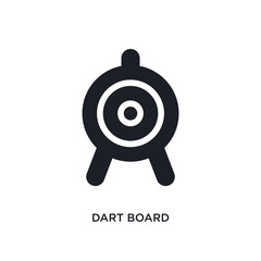 black dart board isolated vector icon. simple element illustration from sport concept vector icons. dart board editable logo symbol design on white background. can be use for web and mobile