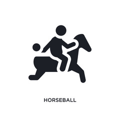 Fototapeta na wymiar black horseball isolated vector icon. simple element illustration from sport concept vector icons. horseball editable logo symbol design on white background. can be use for web and mobile
