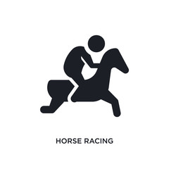 Fototapeta na wymiar black horse racing isolated vector icon. simple element illustration from sport concept vector icons. horse racing editable logo symbol design on white background. can be use for web and mobile