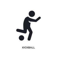 Fototapeta na wymiar black kickball isolated vector icon. simple element illustration from sport concept vector icons. kickball editable logo symbol design on white background. can be use for web and mobile