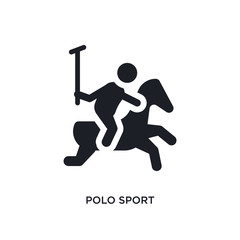 black polo sport isolated vector icon. simple element illustration from sport concept vector icons. polo sport editable logo symbol design on white background. can be use for web and mobile