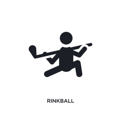 black rinkball isolated vector icon. simple element illustration from sport concept vector icons. rinkball editable logo symbol design on white background. can be use for web and mobile