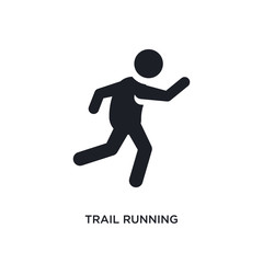 black trail running isolated vector icon. simple element illustration from sport concept vector icons. trail running editable logo symbol design on white background. can be use for web and mobile