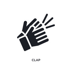 black clap isolated vector icon. simple element illustration from startup stategy and concept vector icons. clap editable logo symbol design on white background. can be use for web and mobile