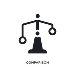 black comparison isolated vector icon. simple element illustration from startup stategy and concept vector icons. comparison editable logo symbol design on white background. can be use for web and