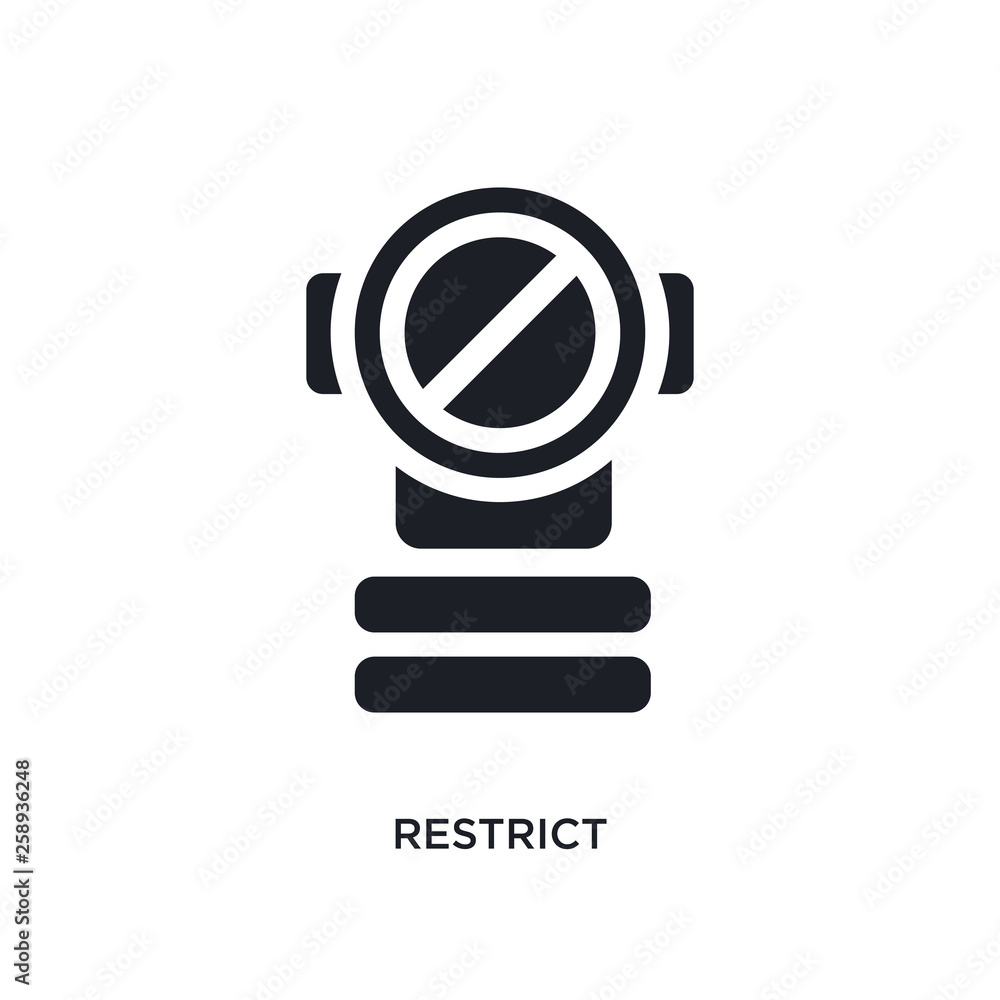 Aufkleber black restrict isolated vector icon. simple element illustration from startup stategy and concept ve