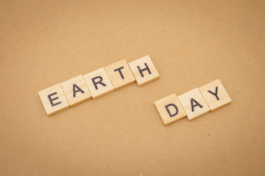 wood word Earth Day using as background Universal day concept and Earth Day concept with copy space  for your text or design.