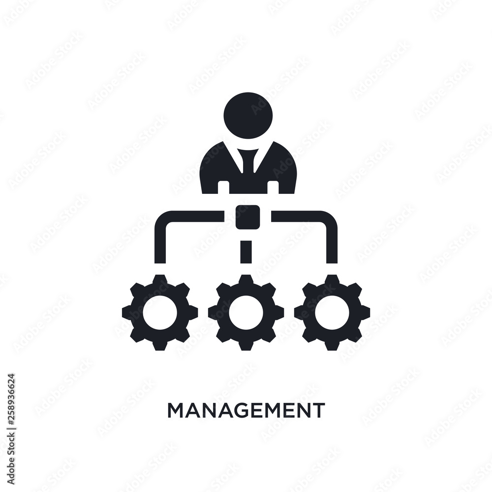 Poster black management isolated vector icon. simple element illustration from startup concept vector icons