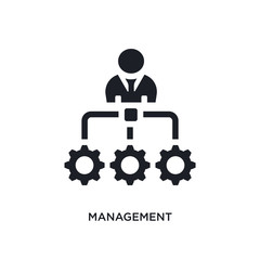 black management isolated vector icon. simple element illustration from startup concept vector icons. management editable logo symbol design on white background. can be use for web and mobile