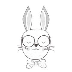 Rabbit Head with Glasses