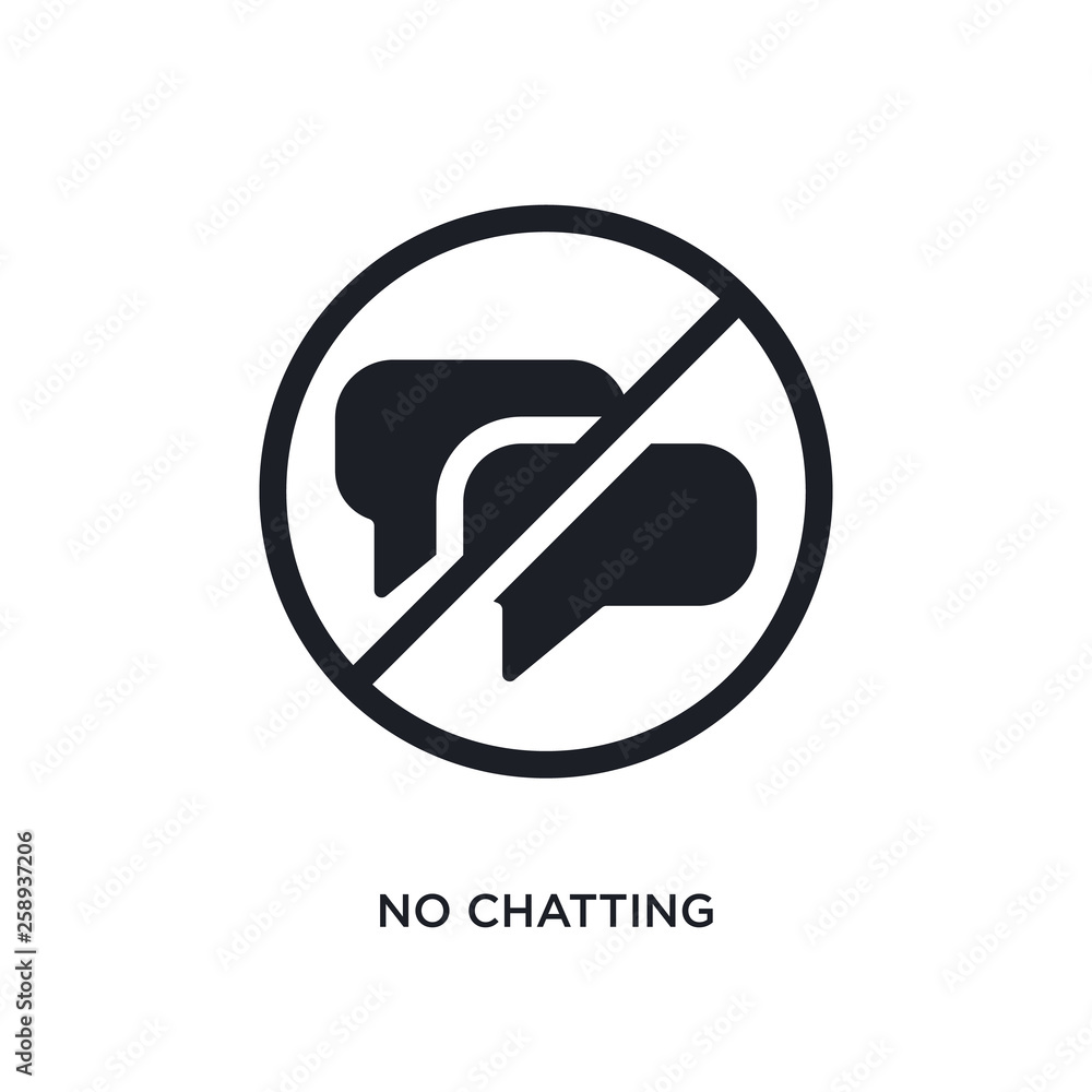 Poster black no chatting isolated vector icon. simple element illustration from traffic signs concept vecto