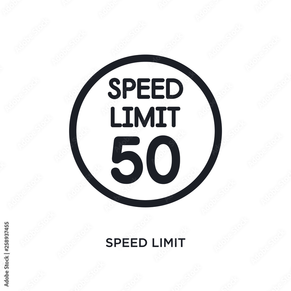 Aufkleber black speed limit isolated vector icon. simple element illustration from traffic signs concept vecto