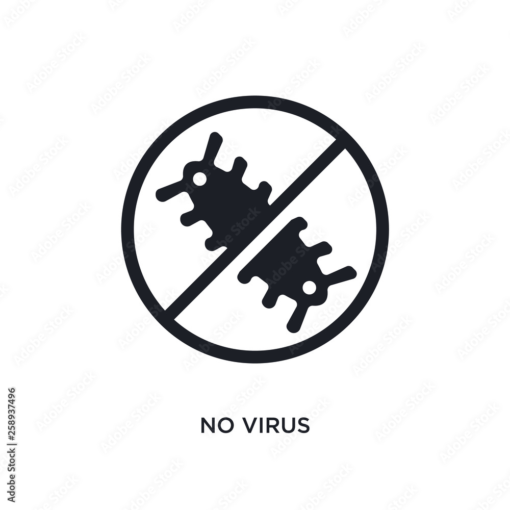 Poster black no virus isolated vector icon. simple element illustration from traffic signs concept vector i