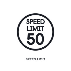 black speed limit isolated vector icon. simple element illustration from traffic signs concept vector icons. speed limit editable logo symbol design on white background. can be use for web and