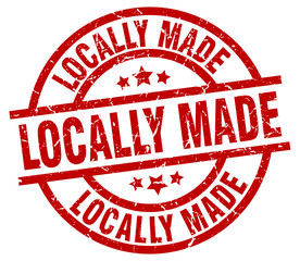 locally made round red grunge stamp