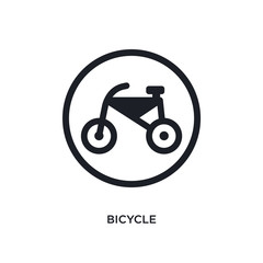 black bicycle isolated vector icon. simple element illustration from traffic signs concept vector icons. bicycle editable logo symbol design on white background. can be use for web and mobile