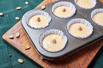 Baking Muffins with Peanut Dough
