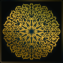 Gold abstract mandala art