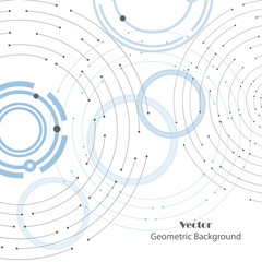 Geometric pattern with connected lines and dots.