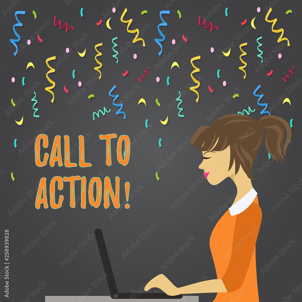Poster conceptual hand writing showing call to action. concept meaning most important part of online digita